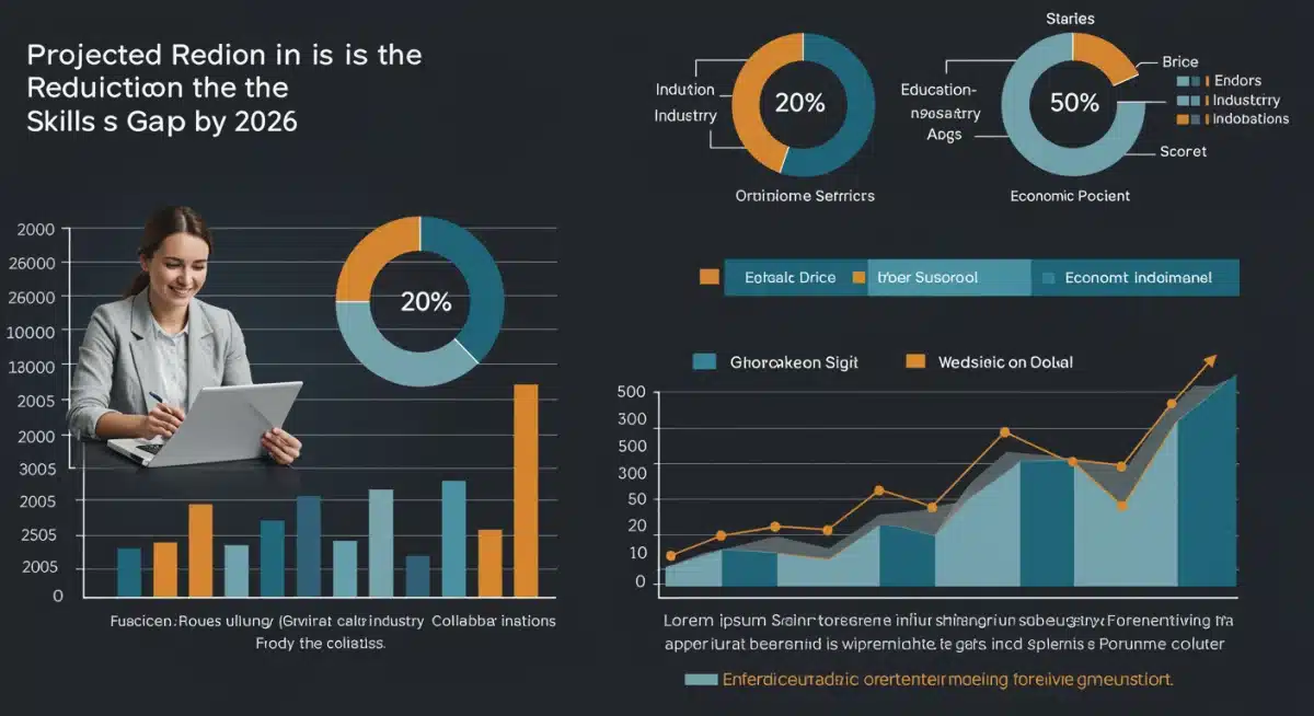 Infographic illustrating 20% skills gap reduction by 2026.