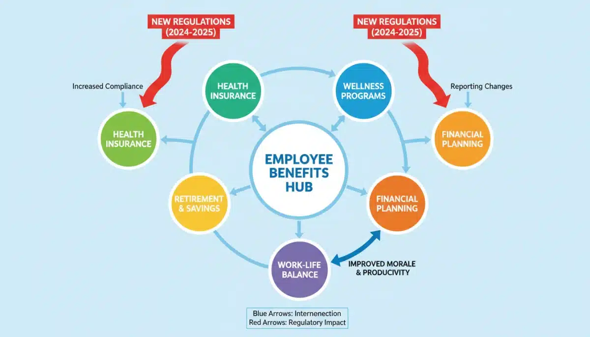 Infographic illustrating integrated employee benefits and regulatory impact